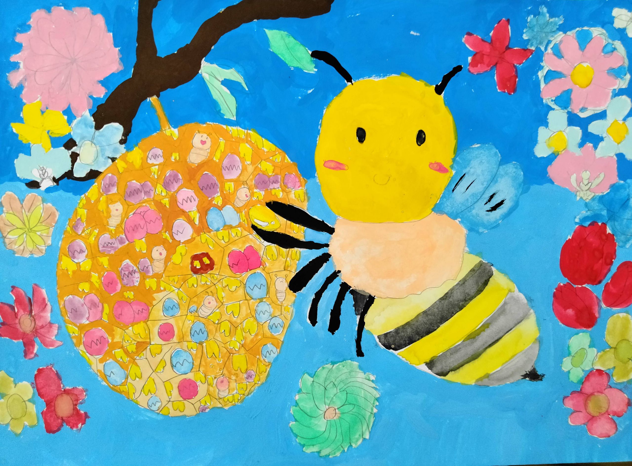 ミツバチの１枚画コンクール③ 絵画造形教室アートラボ